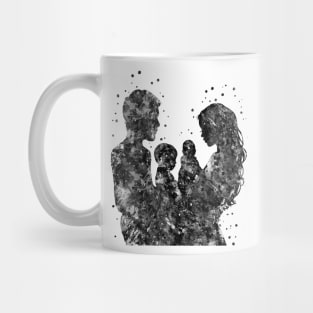 Family, mother father son and daughter Mug